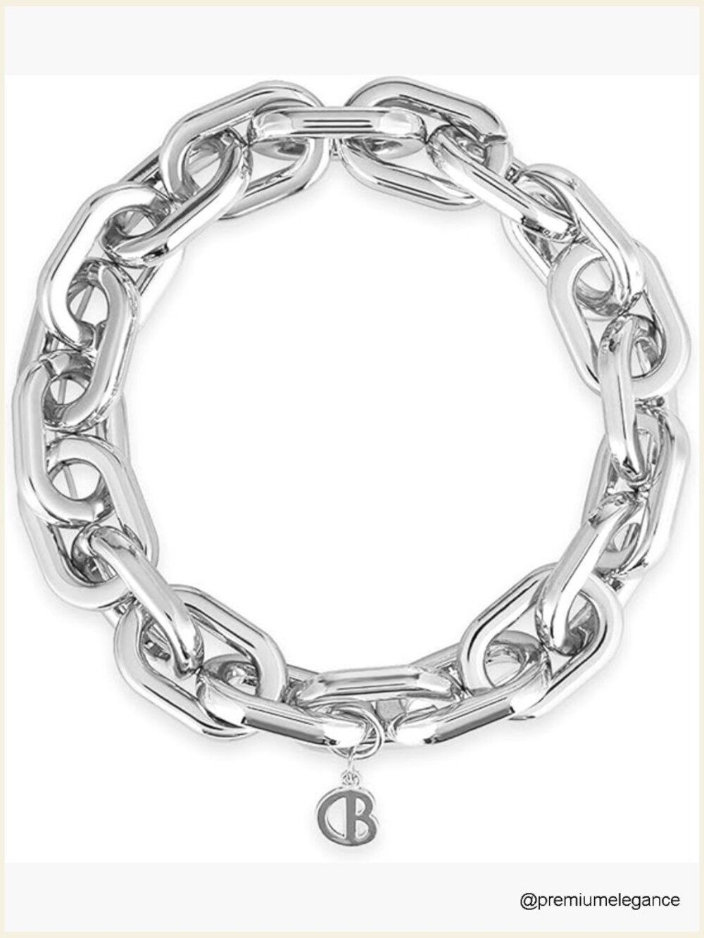 Chunky Paperclip Chain Bracelet - 9 Inch Silver Plated Link Bracelet